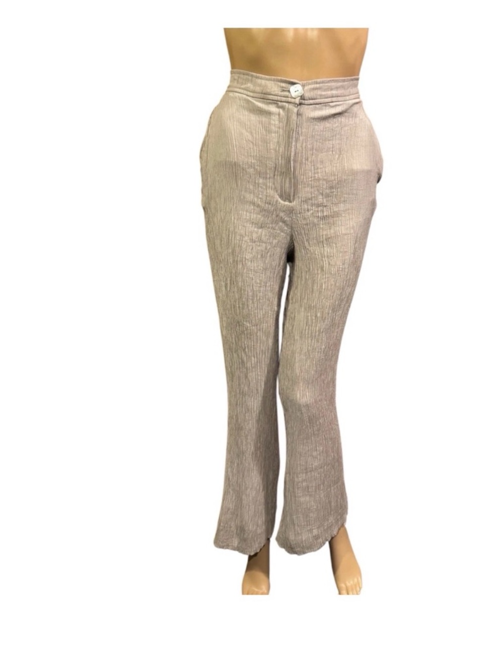 Jason Wu Pants Womens Size Small Crinkly Stretch High Rise Flare Plush Color